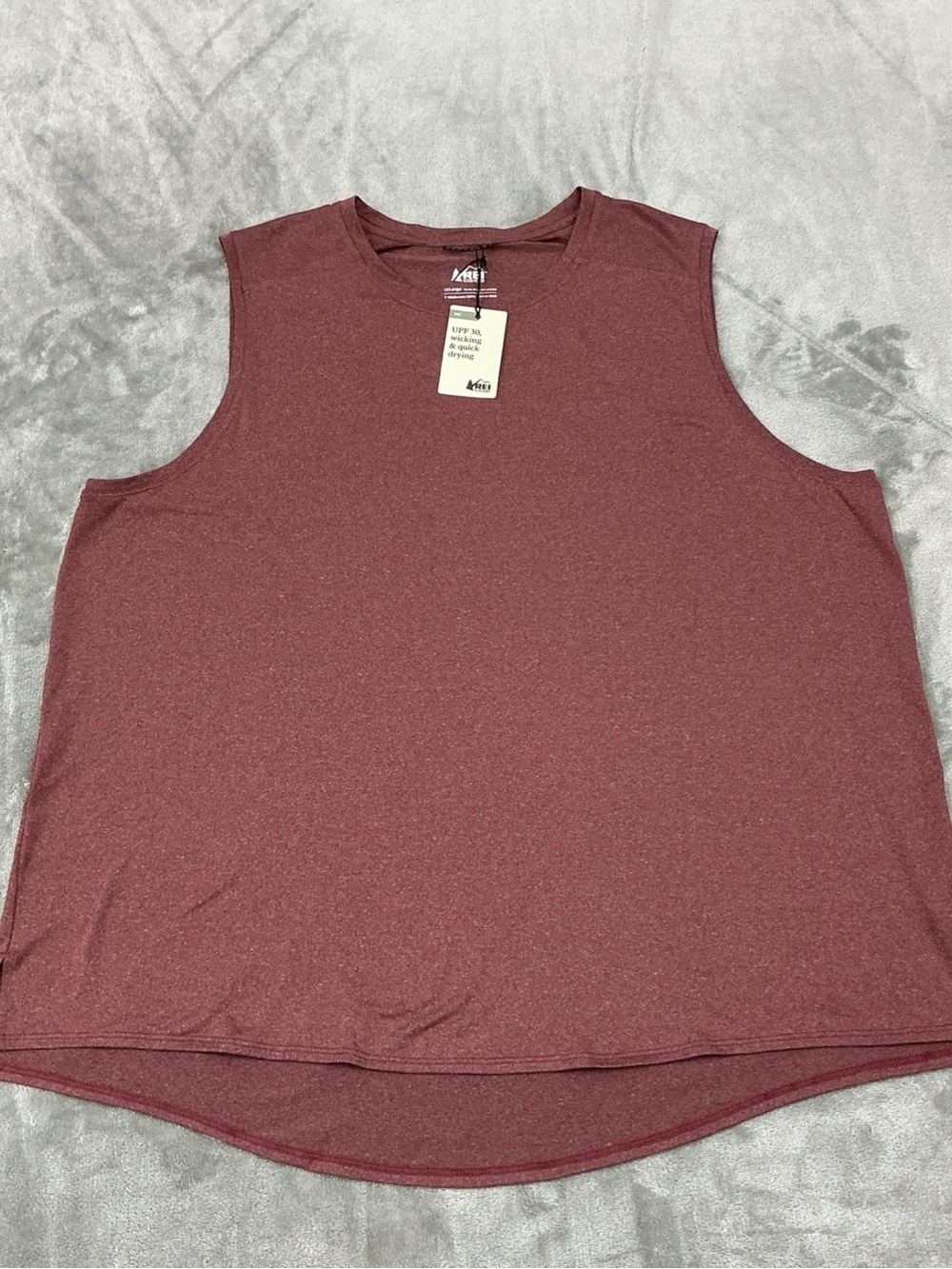 REI Co-Op Women’s Sahara Tank Mauve  Shadow Heather 1 XL quick dry upf 30